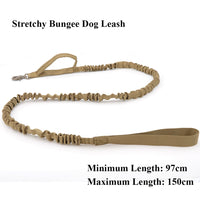 Military Dog Leash - Tactical Bungee Style Elastic Training - Free US Shipping