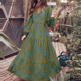 Southern Bohemian Ruffle Dress - Floral Print - Vestidos - Free US Shipping