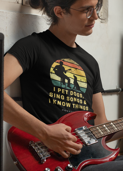 I Know Things - Dogs Funny Vintage Retro Singer Guitar T-Shirt