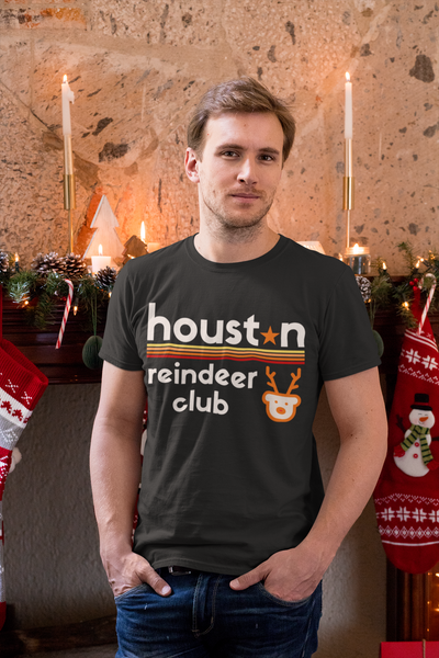 Unisex Houston Texas TX Reindeer Rudolph Elves Holiday Santa H-Town HTown HTX - Short-Sleeve T-Shirt